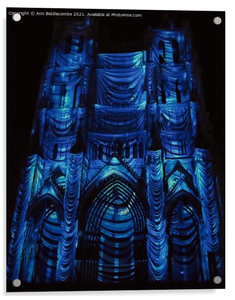 Draped in Blue  is Amiens Cathedral Acrylic by Ann Biddlecombe