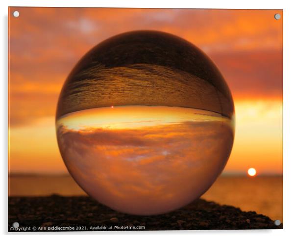 Wonderful sphere sunset  Acrylic by Ann Biddlecombe