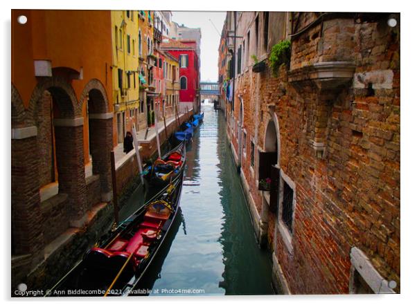 Side street in Venice Acrylic by Ann Biddlecombe