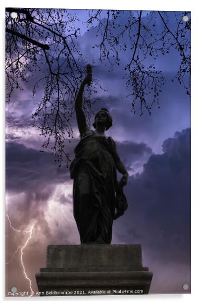 Statue de la liberte Acrylic by Ann Biddlecombe