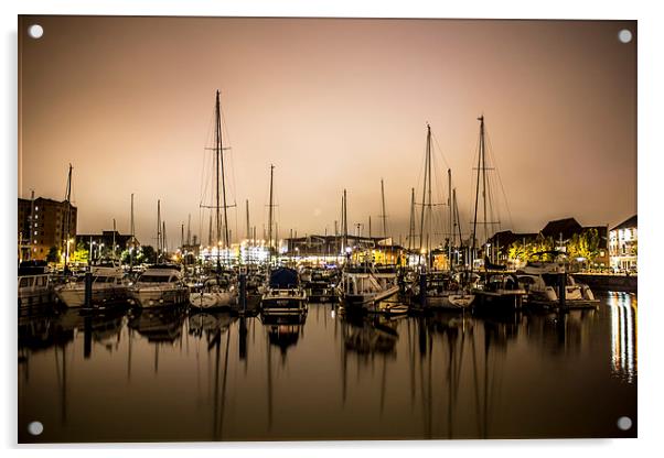 Hull Marina, Landscape Acrylic by Liam Gibbins