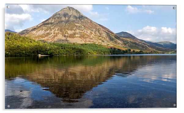 Grasmoor From Crummock Water, Lake District, Cumbr Acrylic by Steven Garratt
