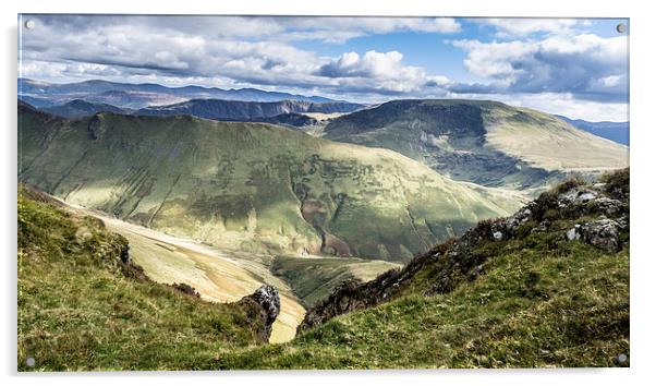 Whiteless Edge Towards Robinson, Cumbria Acrylic by Steven Garratt
