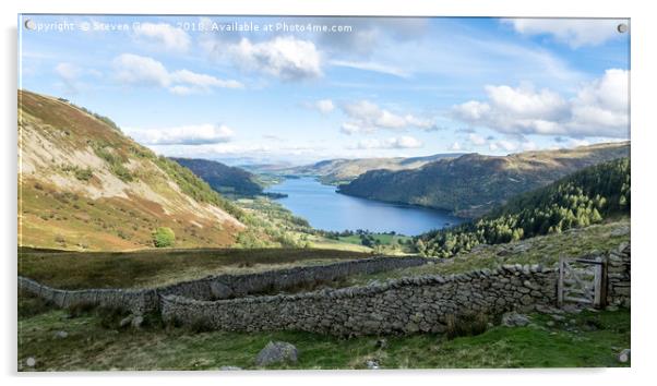 Ullswater from above Seldom Seen, Glencoyne Acrylic by Steven Garratt