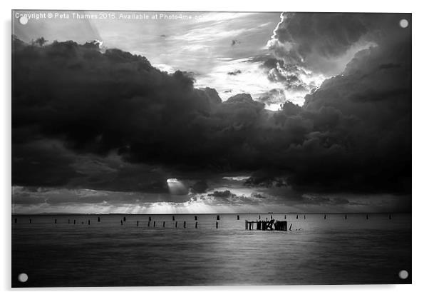 Dawn Cloudscape in Monochrome Acrylic by Peta Thames