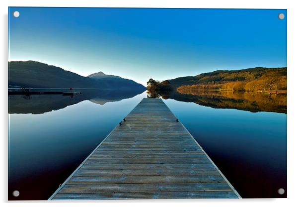 Loch Lomond Jetty Acrylic by Stephen Taylor