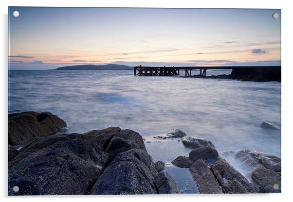 Evening light at Portencross Acrylic by Stephen Taylor