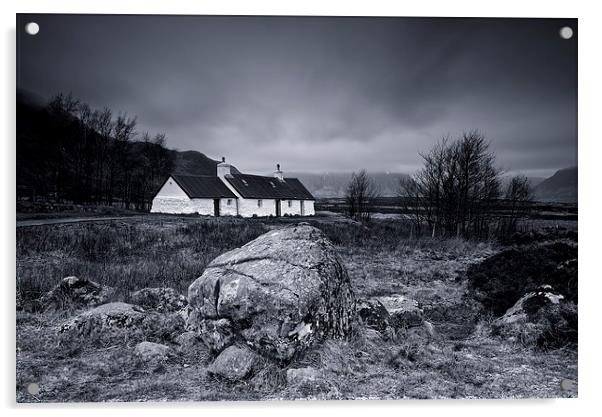 Black Rock Cottage Glencoe Acrylic by Stephen Taylor