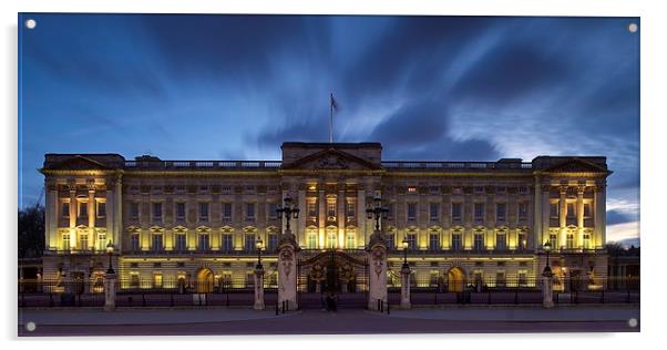 Buckingham palace at night Acrylic by Stephen Taylor