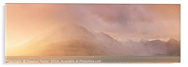 Sunset at Elgol Acrylic by Stephen Taylor