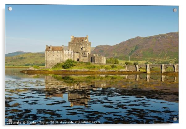 Reflections of Eilean Donan Castle Acrylic by Stephen Taylor