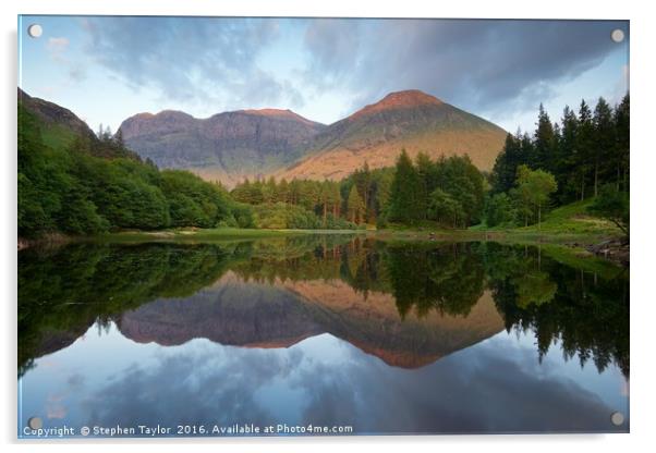 The Torren Lochan Glencoe Acrylic by Stephen Taylor