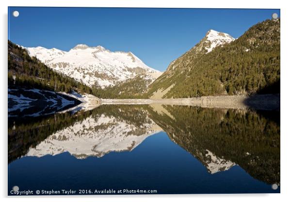 Reflections of the Pyrenees Acrylic by Stephen Taylor