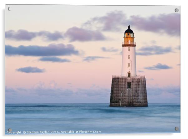 Rattray Head Lighthouse Sunset Acrylic by Stephen Taylor