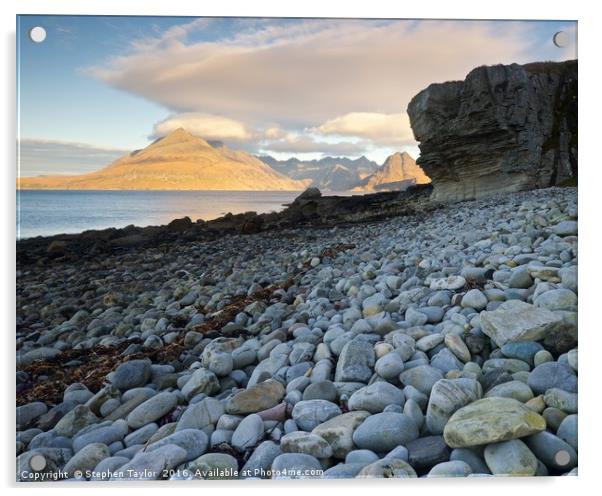 The Beach at Elgol Acrylic by Stephen Taylor