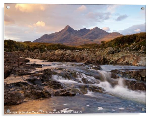 Sunrise at the River Sligachan Acrylic by Stephen Taylor