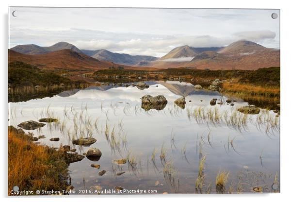 The Landscape of Rannoch Moor Acrylic by Stephen Taylor