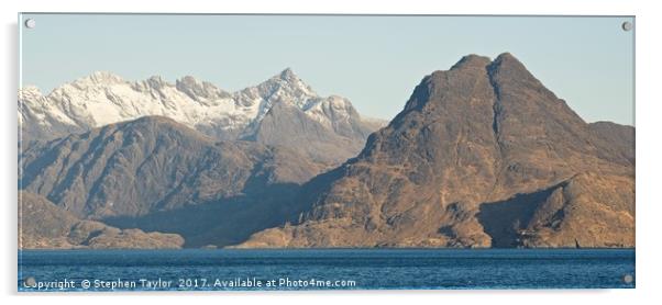Cuillins Panorama Acrylic by Stephen Taylor