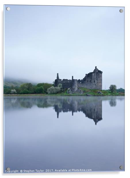 Kilchurn in the fog Acrylic by Stephen Taylor