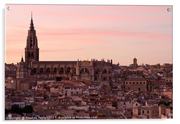 Sunset over Toledo Acrylic by Stephen Taylor