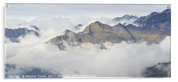 A Cloud Inversion above Gavarnie Acrylic by Stephen Taylor