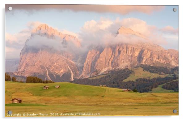 Alpe di Siusi Acrylic by Stephen Taylor