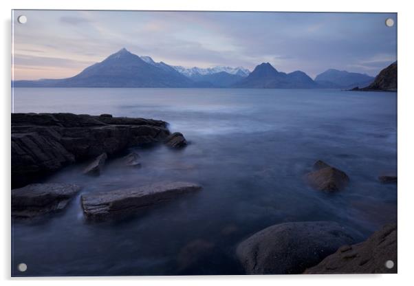 A Gentle Sunset at Elgol Acrylic by Stephen Taylor