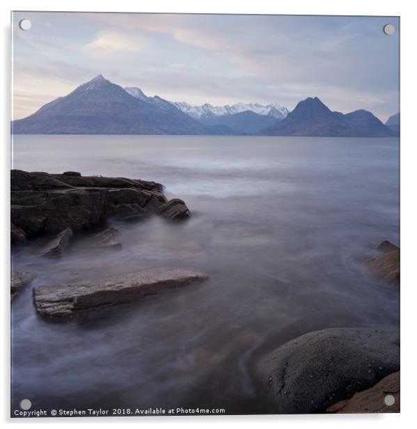 Sunset at Elgol Acrylic by Stephen Taylor