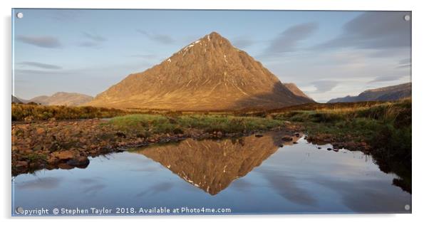 Buachaille Etive Mor Sunrise Acrylic by Stephen Taylor