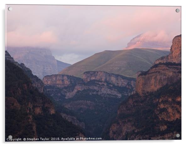 Canyon Anisclo Sunset Acrylic by Stephen Taylor