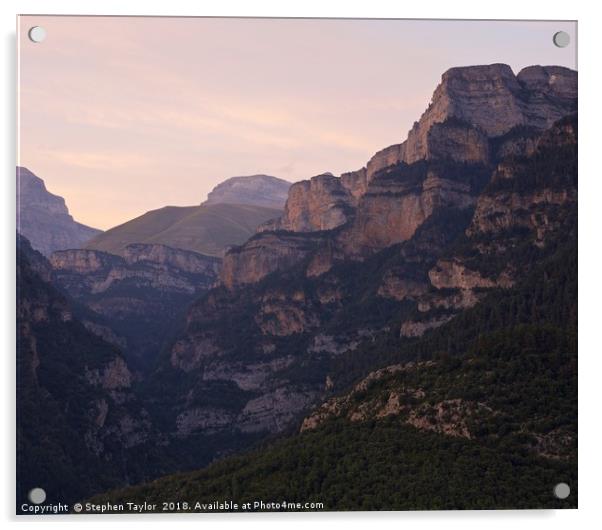 Canyon Anisclo Sunset Acrylic by Stephen Taylor