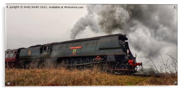 Majestic Steam Engine at Burrs Country Park Acrylic by Andy Smith
