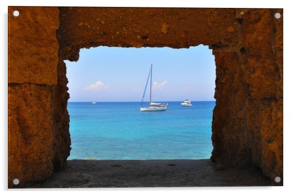 Captivating Rhodes Old Town View Acrylic by Andy Smith