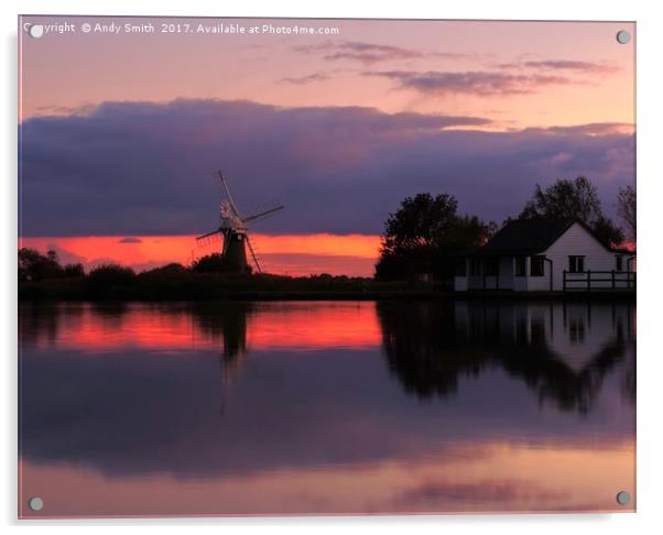 St, Benets Mill Sunset           Acrylic by Andy Smith