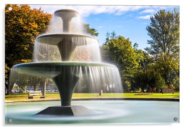 Central Park fountain uk Acrylic by Gregory Culley