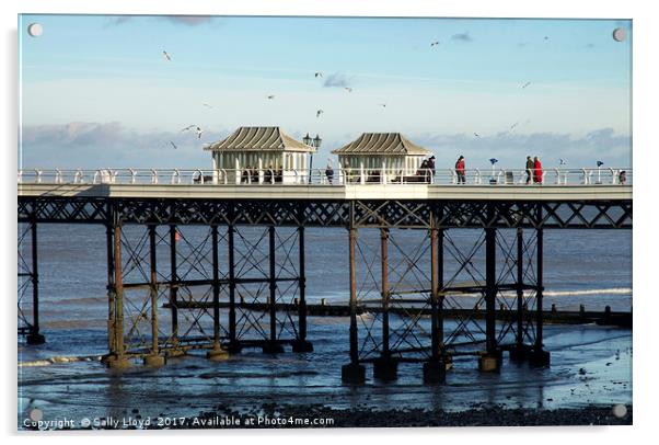 Cromer Pier on the north Norfolk coast January Blu Acrylic by Sally Lloyd