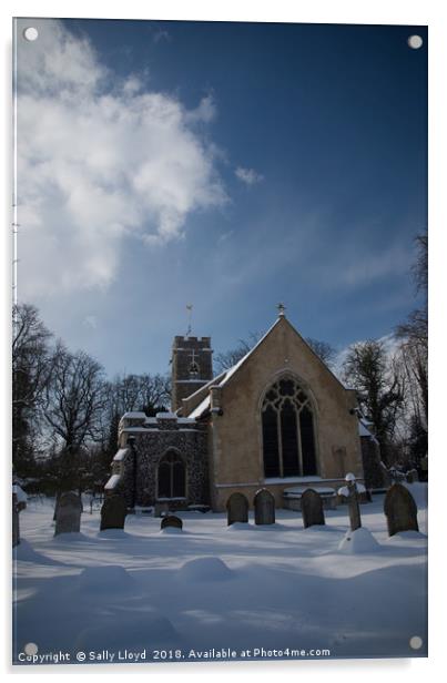 St Andrew's Church Trowse Norfolk  Acrylic by Sally Lloyd