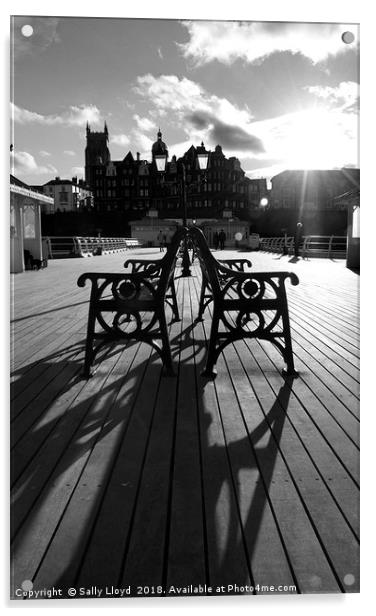 Cromer pier shadows Acrylic by Sally Lloyd