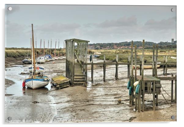 Low tide betwixt Morston and Blakeney Acrylic by Sally Lloyd
