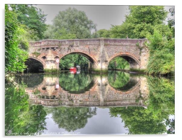 Bishop Bridge, Norwich Acrylic by Sally Lloyd