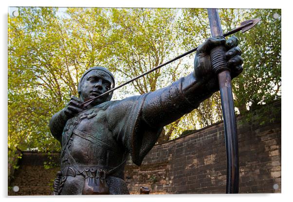 Robin Hood Statue, Nottingham Acrylic by Stephanie Webb