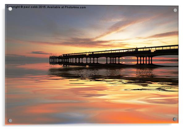  Sunset pier. Acrylic by paul cobb