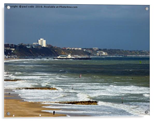 Bournemouth beach  Acrylic by paul cobb