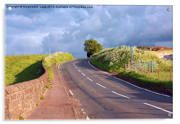 Beautiful Scottish road in the countryside Acrylic by Malgorzata Larys