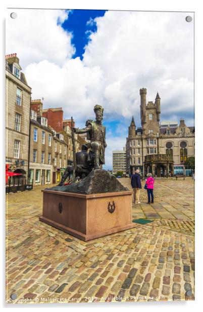 Gordon Highlanders Statue, Castlegate, Aberdeen, S Acrylic by Malgorzata Larys