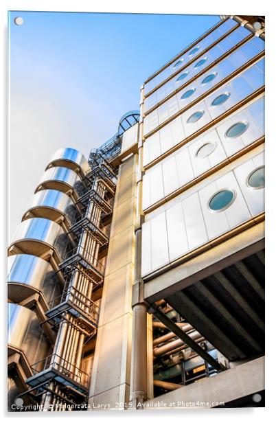 Modern Lloyd's Building in London Acrylic by Malgorzata Larys
