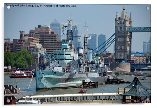HMS Belfast Acrylic by john Sprague