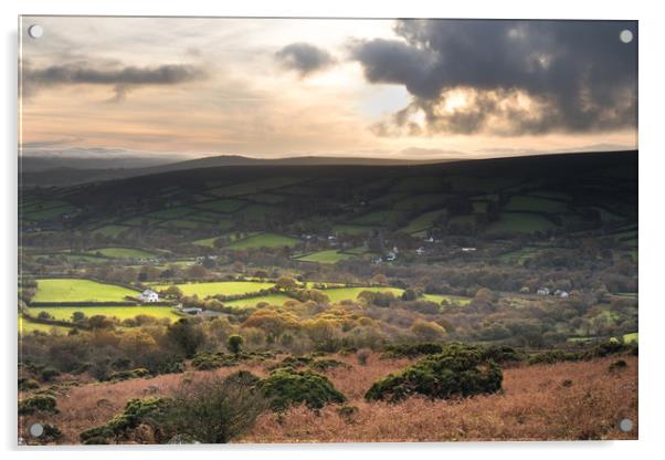 Widecombe in the Moor Acrylic by Dave Rowlatt