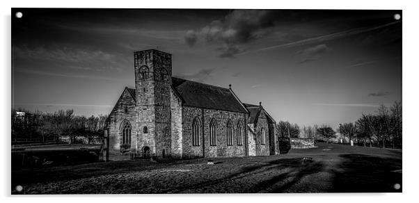 St Peters Church Monkwearmouth Acrylic by Ron Sayer