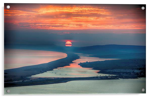  Chesil Sunset Acrylic by Mark Godden